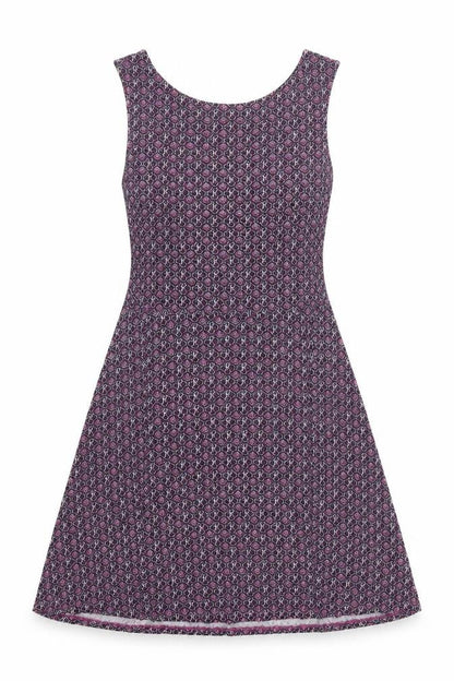 Next Womens Purple Geometric Viscose A-Line Size 10 Round Neck Pullover