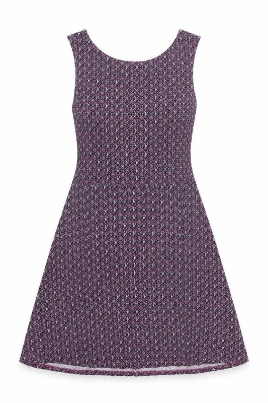 Next Womens Purple Geometric Viscose A-Line Size 10 Round Neck Pullover