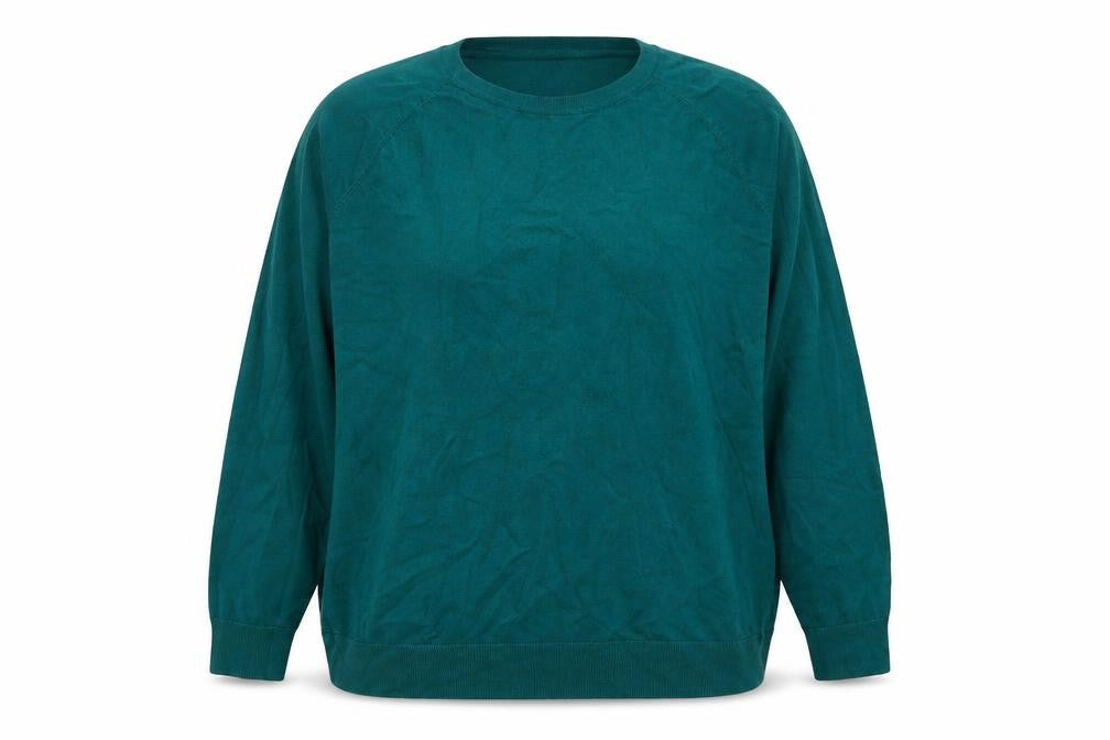 Dunnes Stores Womens Green Round Neck Cotton Pullover Jumper Size 2XL