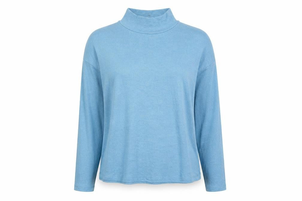 Primark Womens Blue Mock Neck Viscose Pullover Jumper Size 14