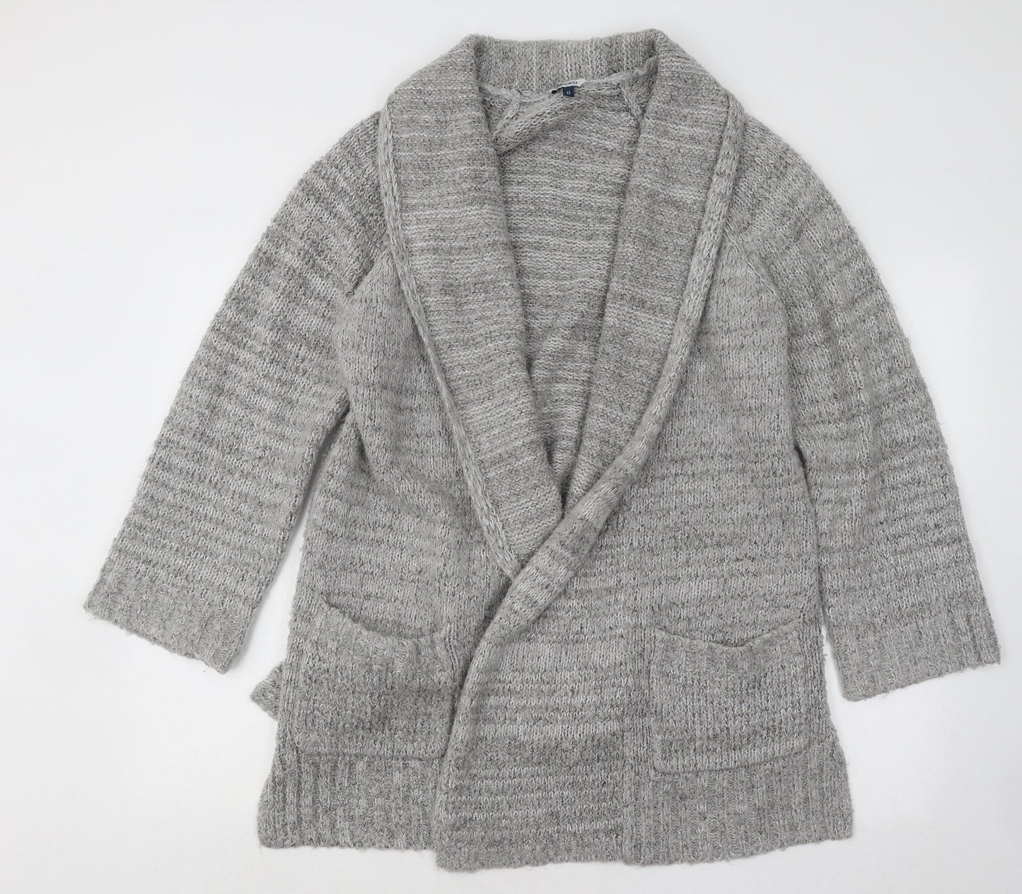 Cherokee Womens Grey Collared Acrylic Cardigan Jumper Size 12