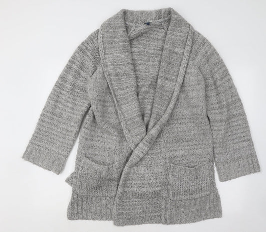 Cherokee Womens Grey Collared Acrylic Cardigan Jumper Size 12