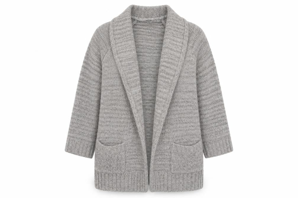 Cherokee Womens Grey Collared Acrylic Cardigan Jumper Size 12