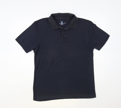 Alpine Expedition Mens Blue Cotton Polo Size L Collared Button