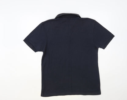 Alpine Expedition Mens Blue Cotton Polo Size L Collared Button