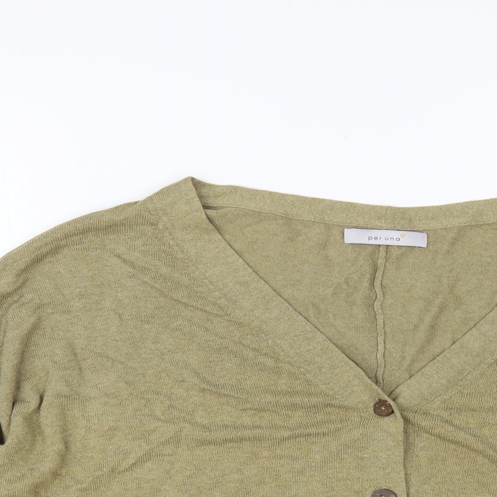 Per Una Womens Beige V-Neck Viscose Cardigan Jumper Size L