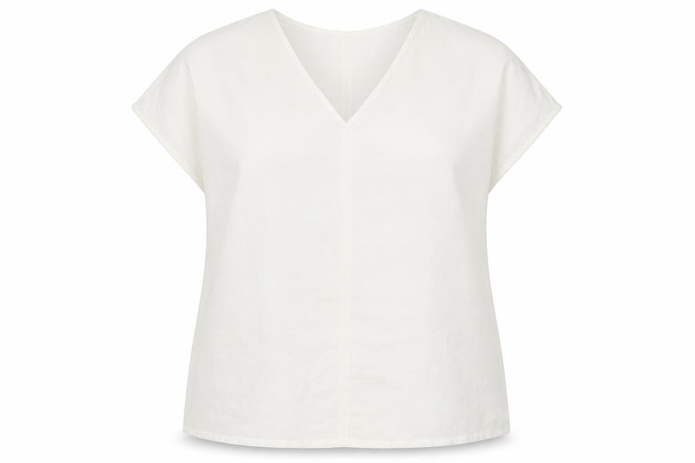 Primark Womens White Polyester Basic Blouse Size 14 V-Neck