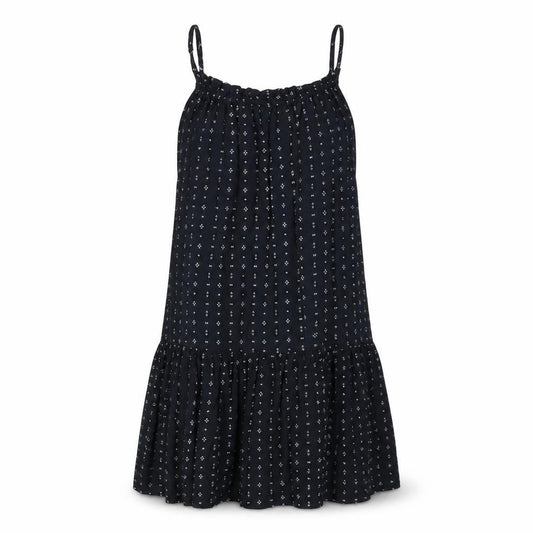 H&M Womens Blue Geometric Viscose Slip Dress Size 8 Square Neck Pullover