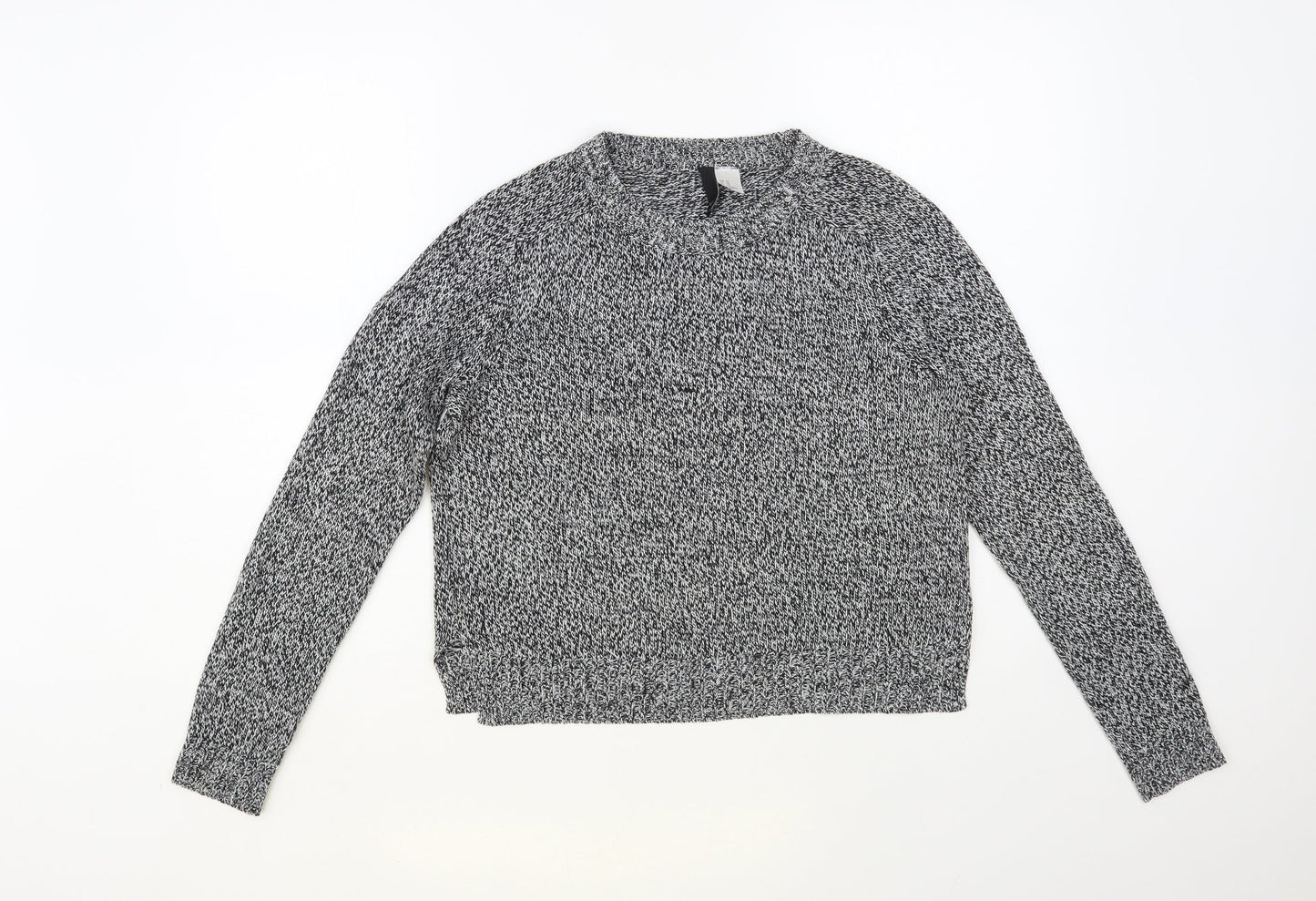 H&M Womens Grey Crew Neck Acrylic Pullover Jumper Size XS
