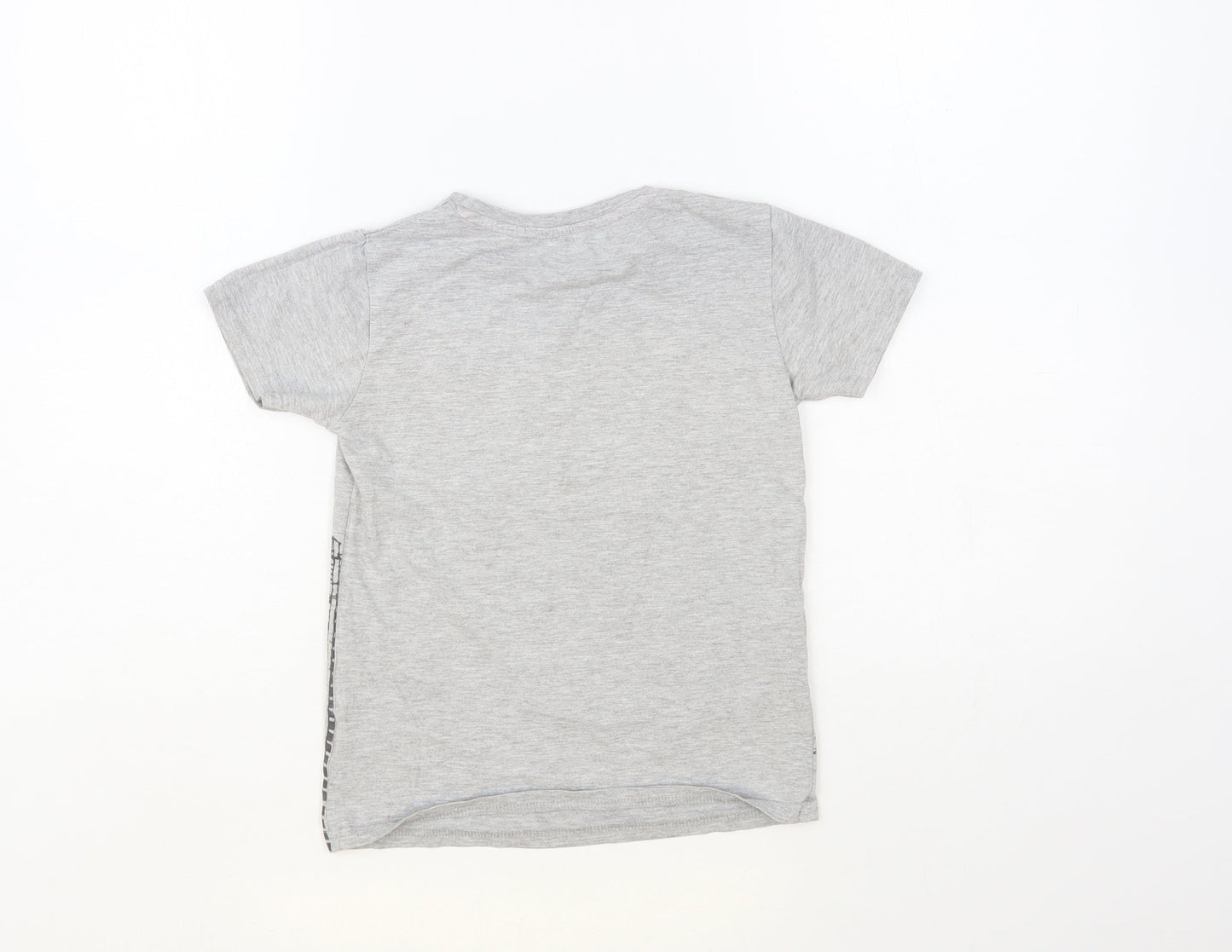 Dunnes Stores Boys Grey Cotton Pullover T-Shirt Size 6-7 Years Crew Neck Pullover - Skate