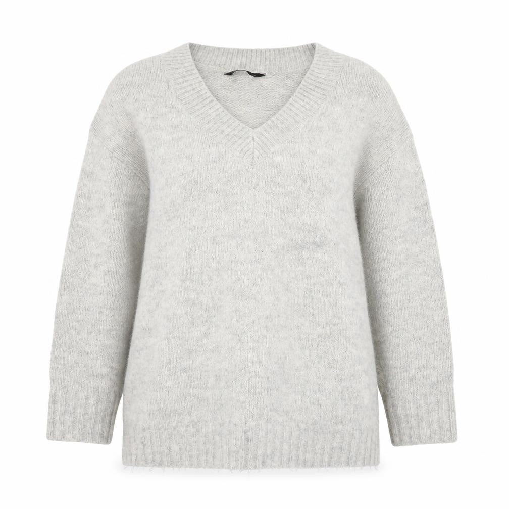 F&F Womens Beige V-Neck Acrylic Pullover Jumper Size 8