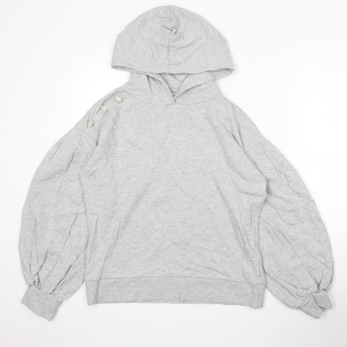 NEXT Womens Grey Cotton Pullover Hoodie Size M