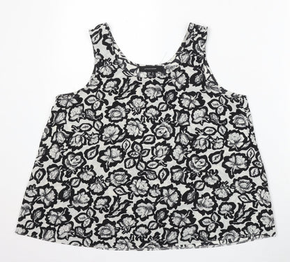 Atmosphere Womens Multicoloured Floral Viscose Basic Tank Size 12 Round Neck