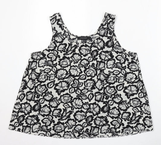 Atmosphere Womens Multicoloured Floral Viscose Basic Tank Size 12 Round Neck