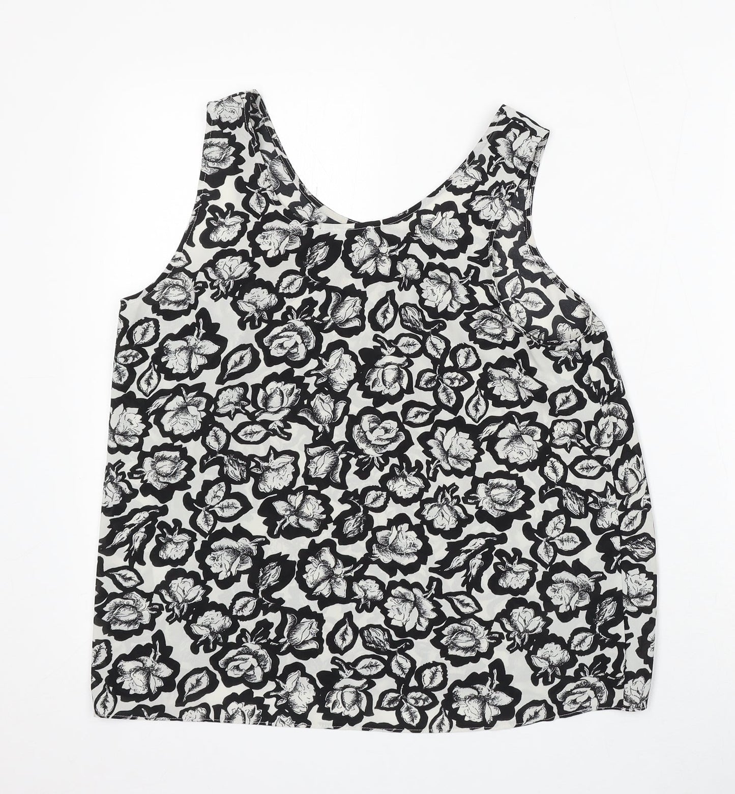 Atmosphere Womens Multicoloured Floral Viscose Basic Tank Size 12 Round Neck