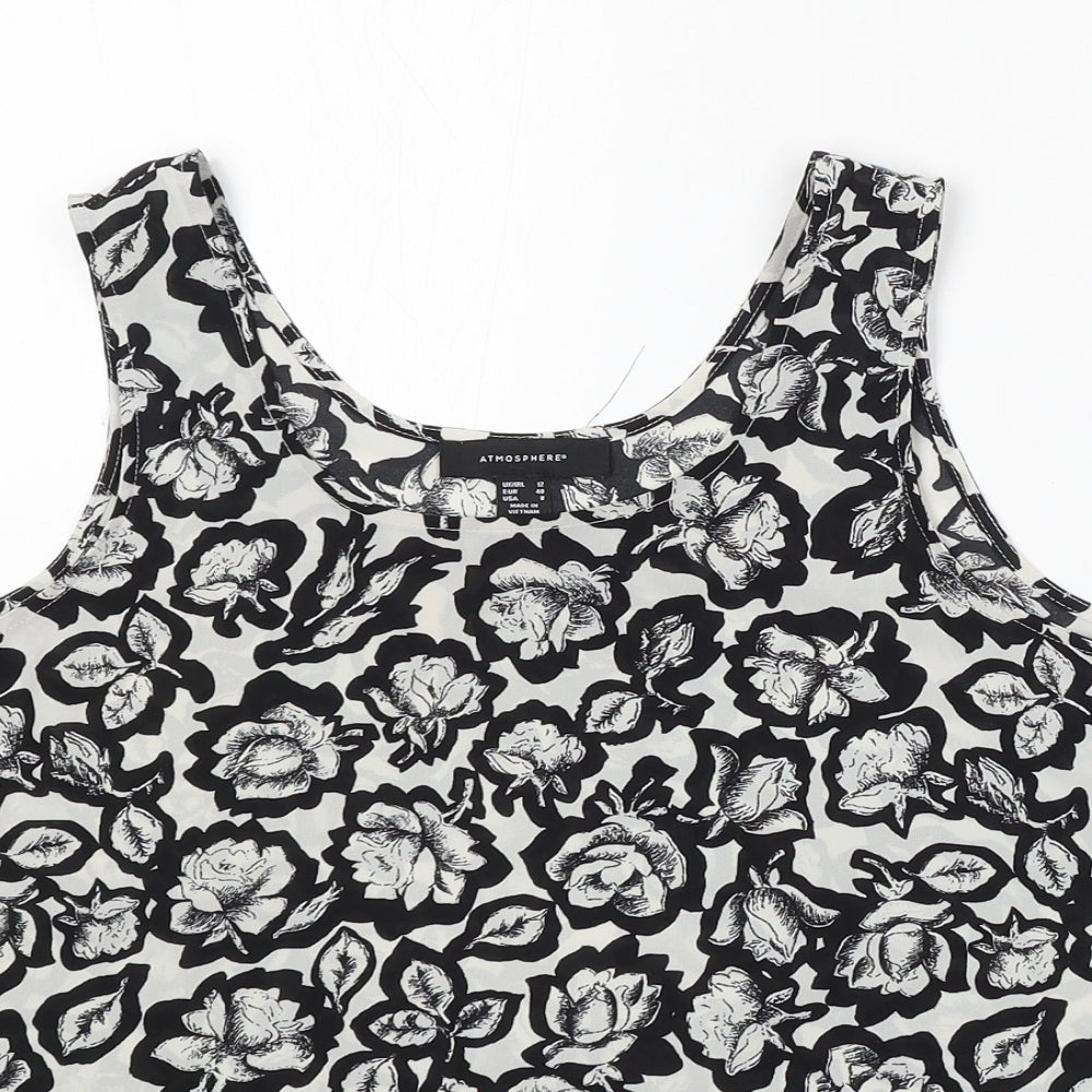 Atmosphere Womens Multicoloured Floral Viscose Basic Tank Size 12 Round Neck