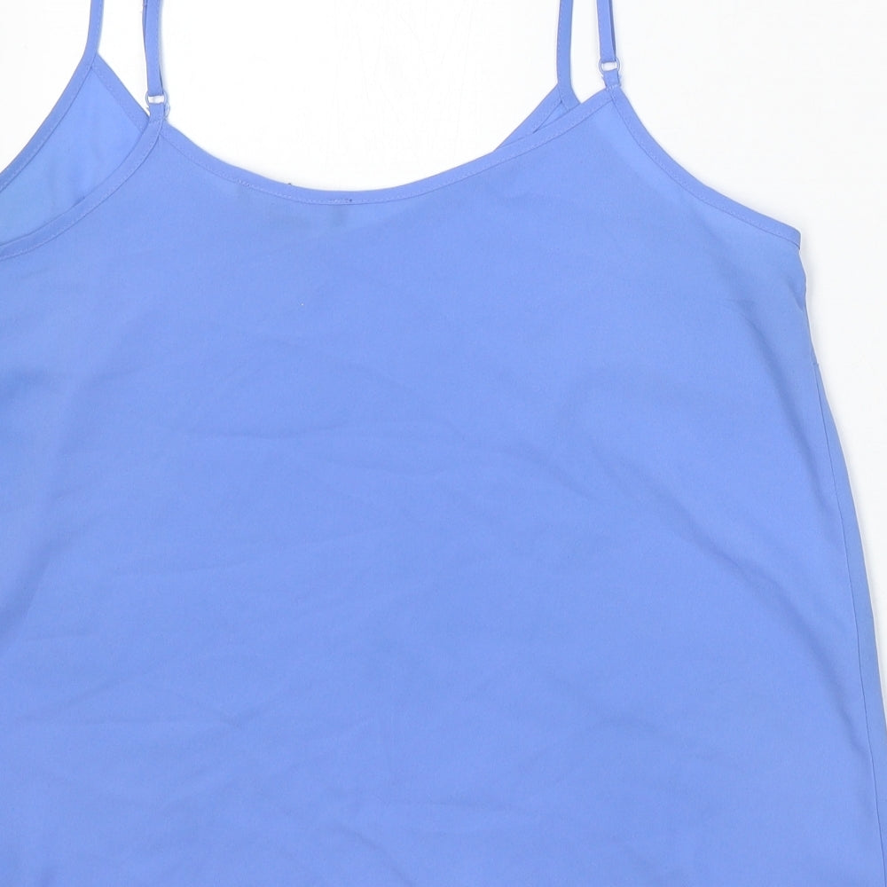 Atmosphere Womens Blue Polyester Basic Blouse Size 14 Round Neck
