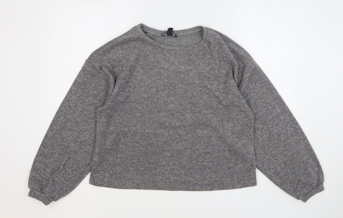 New Look Womens Grey Polyester Pullover Sweatshirt Size M Pullover