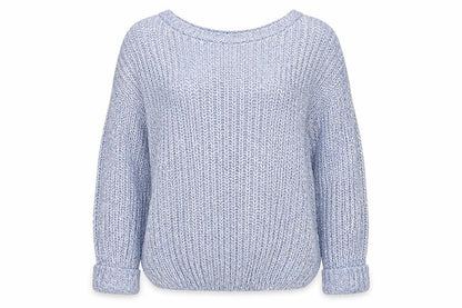 Fluid Womens Blue Round Neck Acrylic Pullover Jumper Size 12