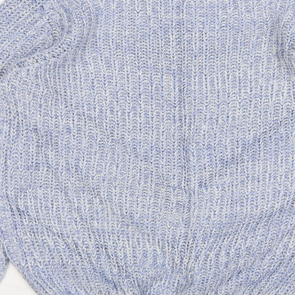 Fluid Womens Blue Round Neck Acrylic Pullover Jumper Size 12