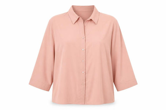 Bonmarché Womens Pink Polyester Basic Button-Up Size 20 Collared