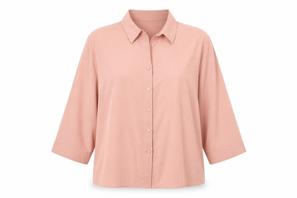 Bonmarché Womens Pink Polyester Basic Button-Up Size 20 Collared