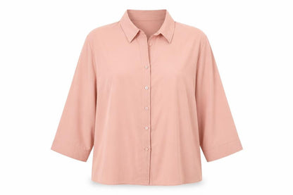 Bonmarché Womens Pink Polyester Basic Button-Up Size 20 Collared