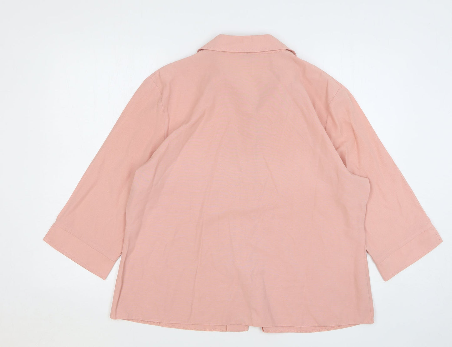 Bonmarché Womens Pink Polyester Basic Button-Up Size 20 Collared