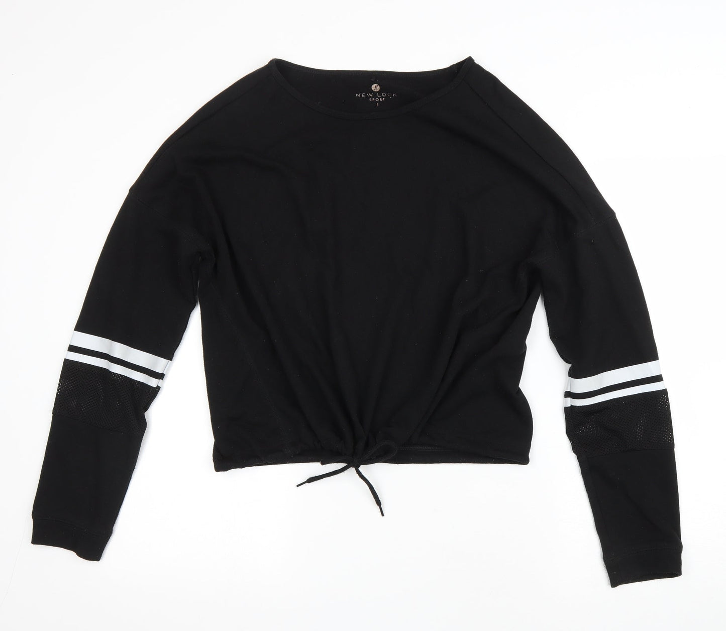 New Look Womens Black Polyester Pullover Sweatshirt Size L Drawstring