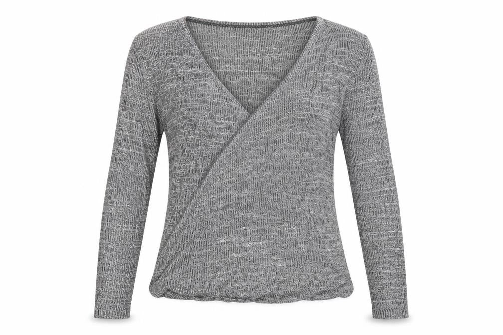 River Island Womens Grey V-Neck Viscose Wrap Jumper Size 8