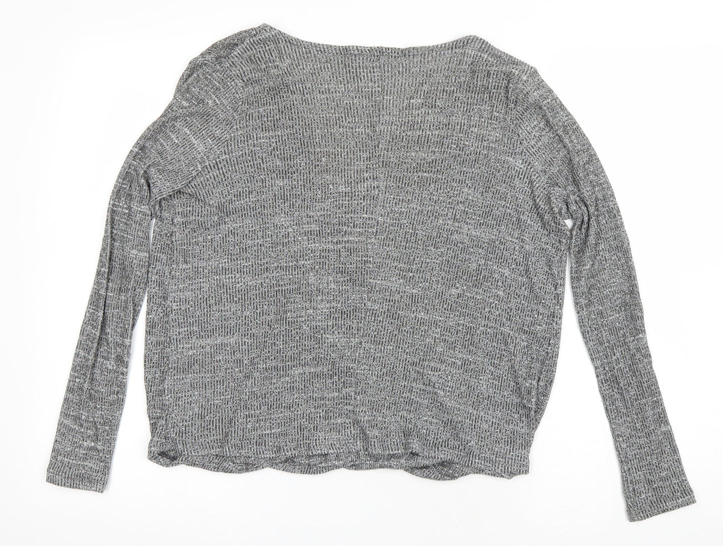 River Island Womens Grey V-Neck Viscose Wrap Jumper Size 8