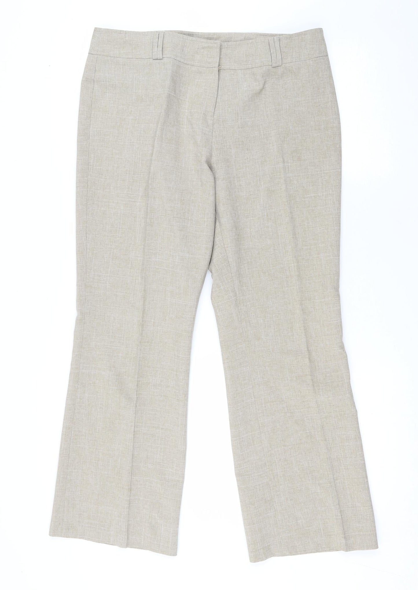 Dorothy Perkins Womens Beige Polyester Trousers Size 14 L27.5 in Regular Zip