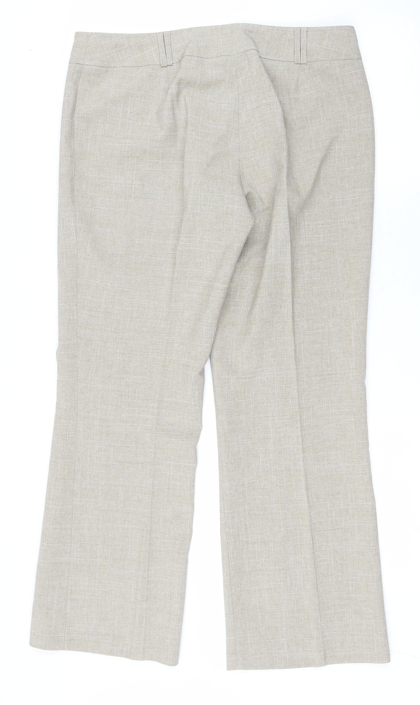 Dorothy Perkins Womens Beige Polyester Trousers Size 14 L27.5 in Regular Zip