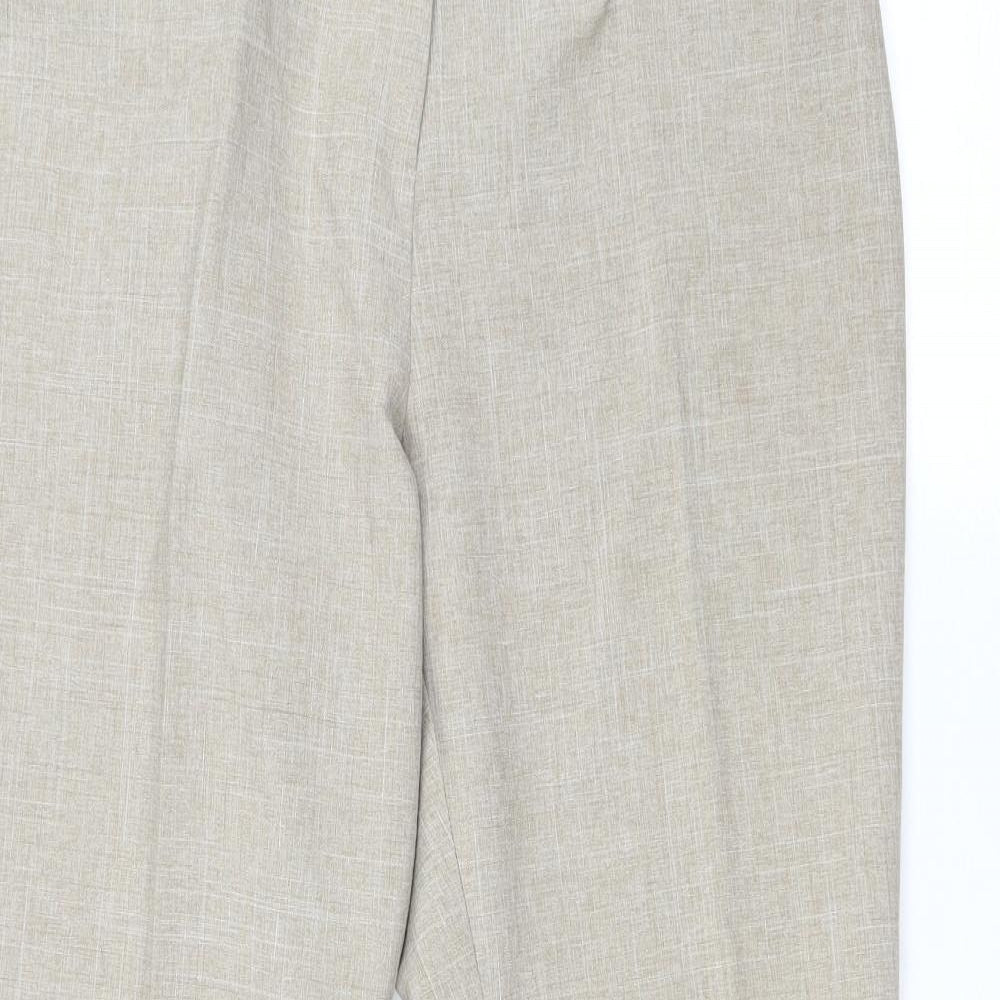 Dorothy Perkins Womens Beige Polyester Trousers Size 14 L27.5 in Regular Zip