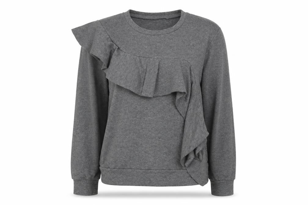 Preworn Womens Grey Polyester Basic T-Shirt Size M Round Neck