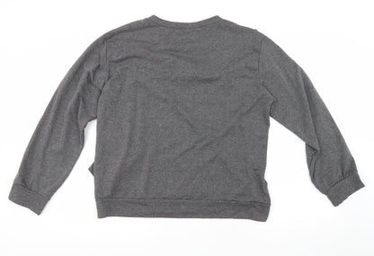 Preworn Womens Grey Polyester Basic T-Shirt Size M Round Neck
