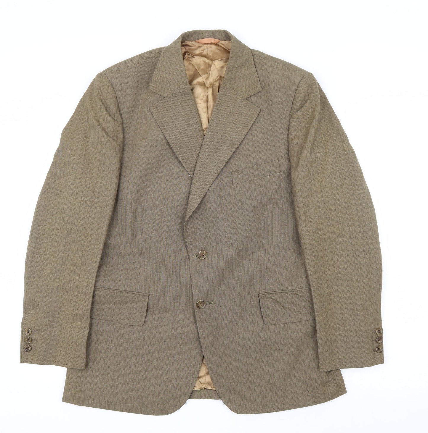 Charles Blades Mens Brown Polyester Jacket Suit Jacket Size 36