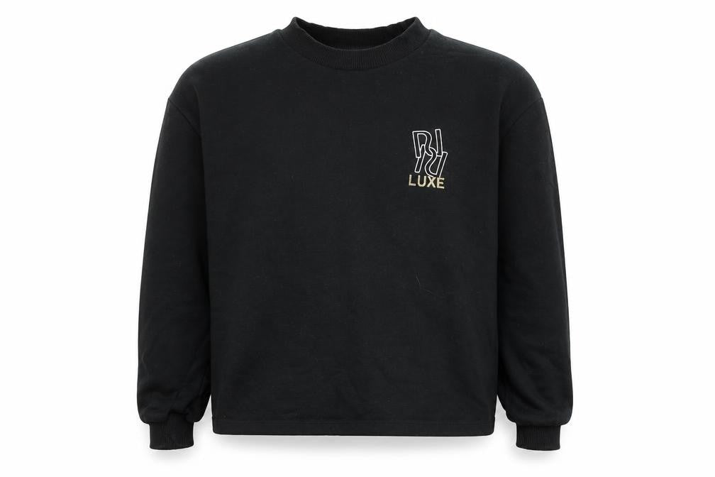 River Island Girls Black Polyester Pullover Sweatshirt Size 9-10 Years