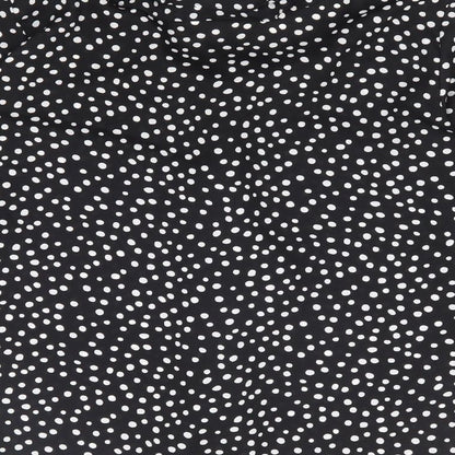 Dunnes Womens Black Polka Dot Polyester Basic Blouse Size 10 V-Neck