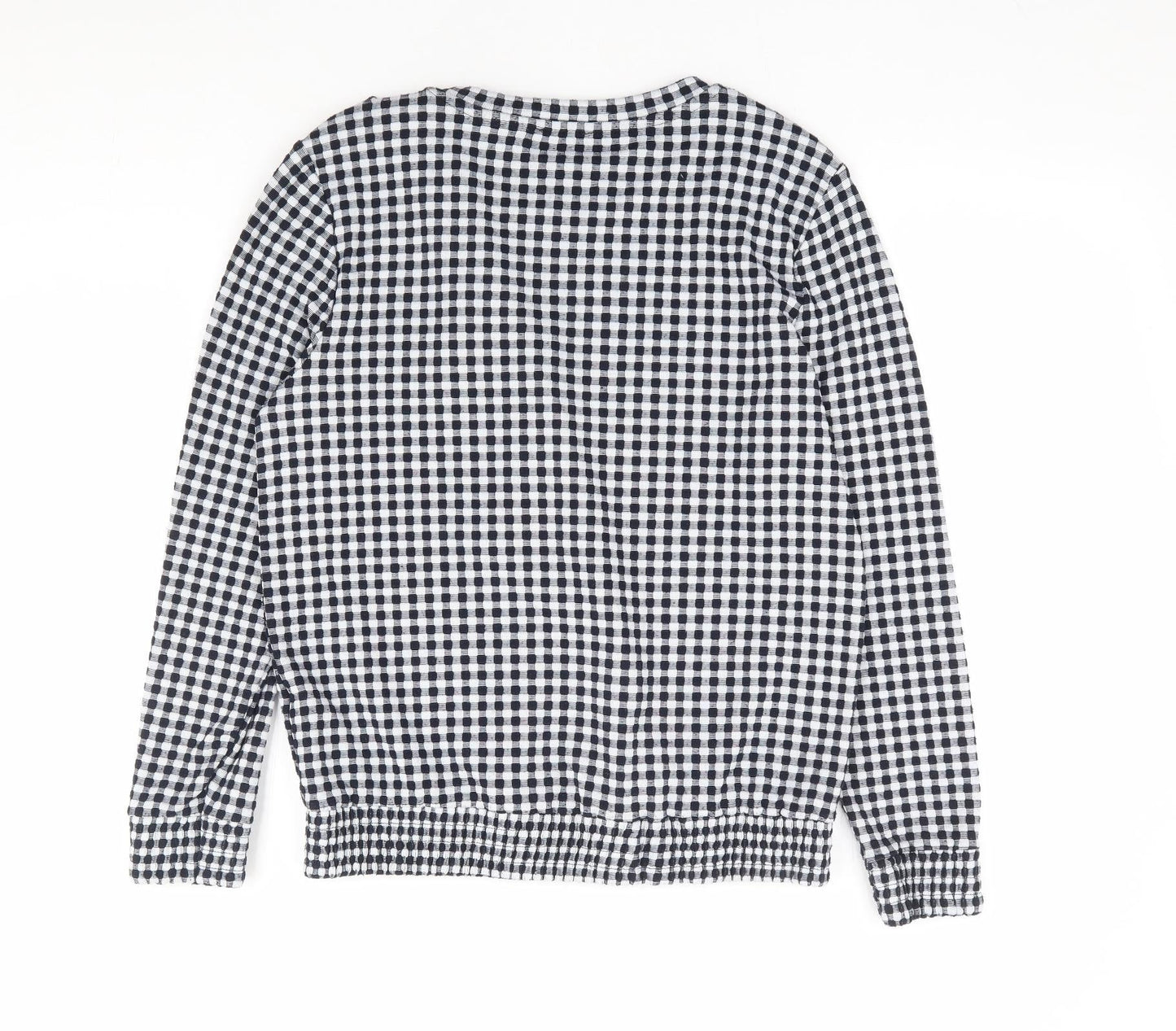 Savida Womens Black Check Polyester Pullover Sweatshirt Size M Pullover