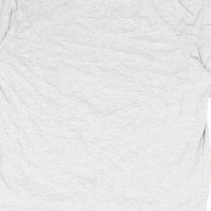 Slazenger Womens Grey Cotton Basic T-Shirt Size M Round Neck