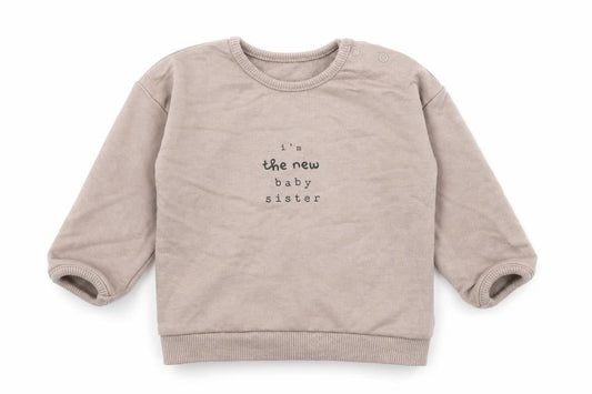 George Girls Brown Cotton Basic T-Shirt Size 6-9 Months Round Neck Pullover - Baby Sister