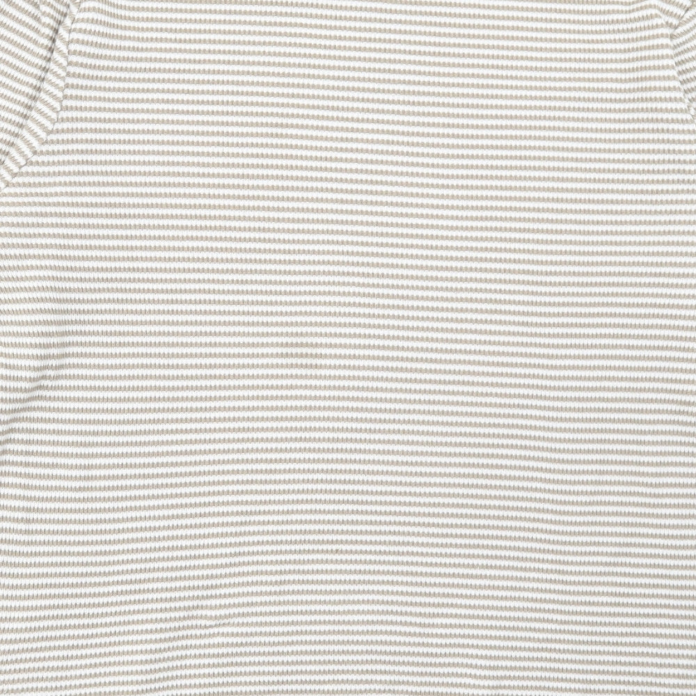 FOREVER 21 Mens Beige Round Neck Striped Acrylic Pullover Jumper Size M