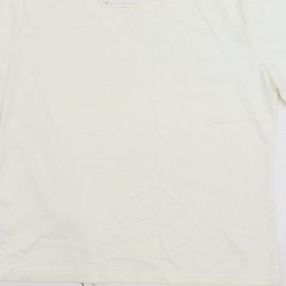 Paramour Womens Ivory Polyester Basic Blouse Size L Round Neck