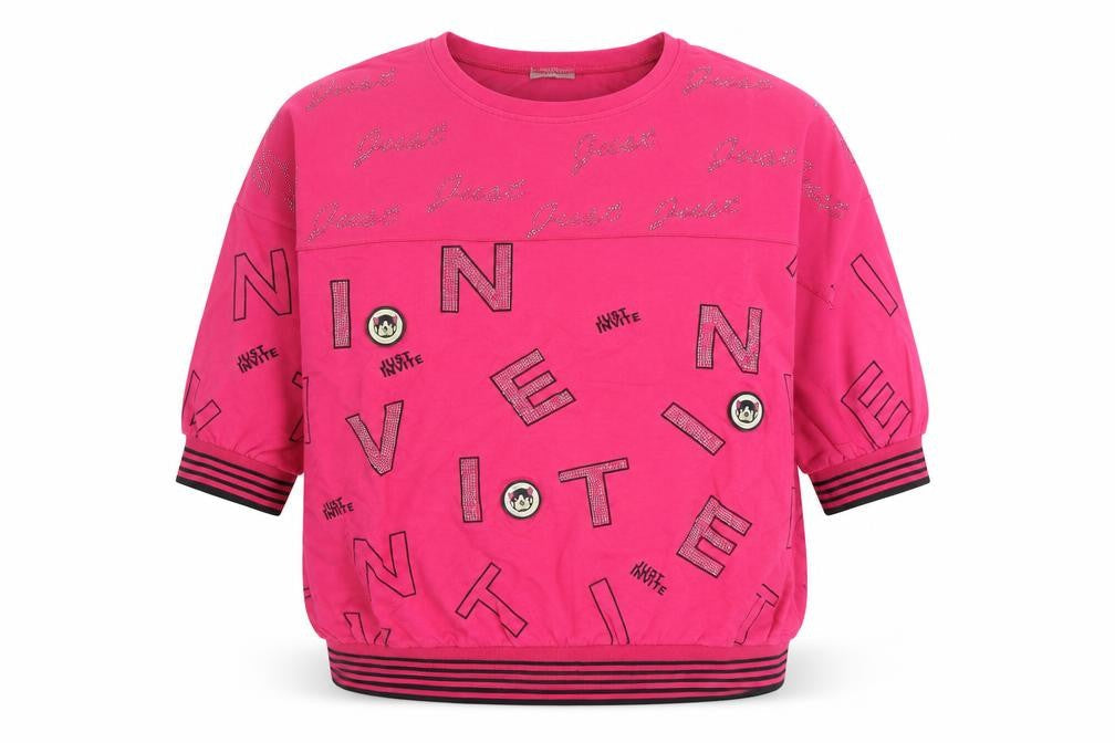 INVT Womens Pink Geometric Cotton Pullover Sweatshirt Size XL Pullover