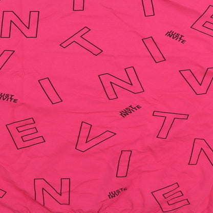 INVT Womens Pink Geometric Cotton Pullover Sweatshirt Size XL Pullover