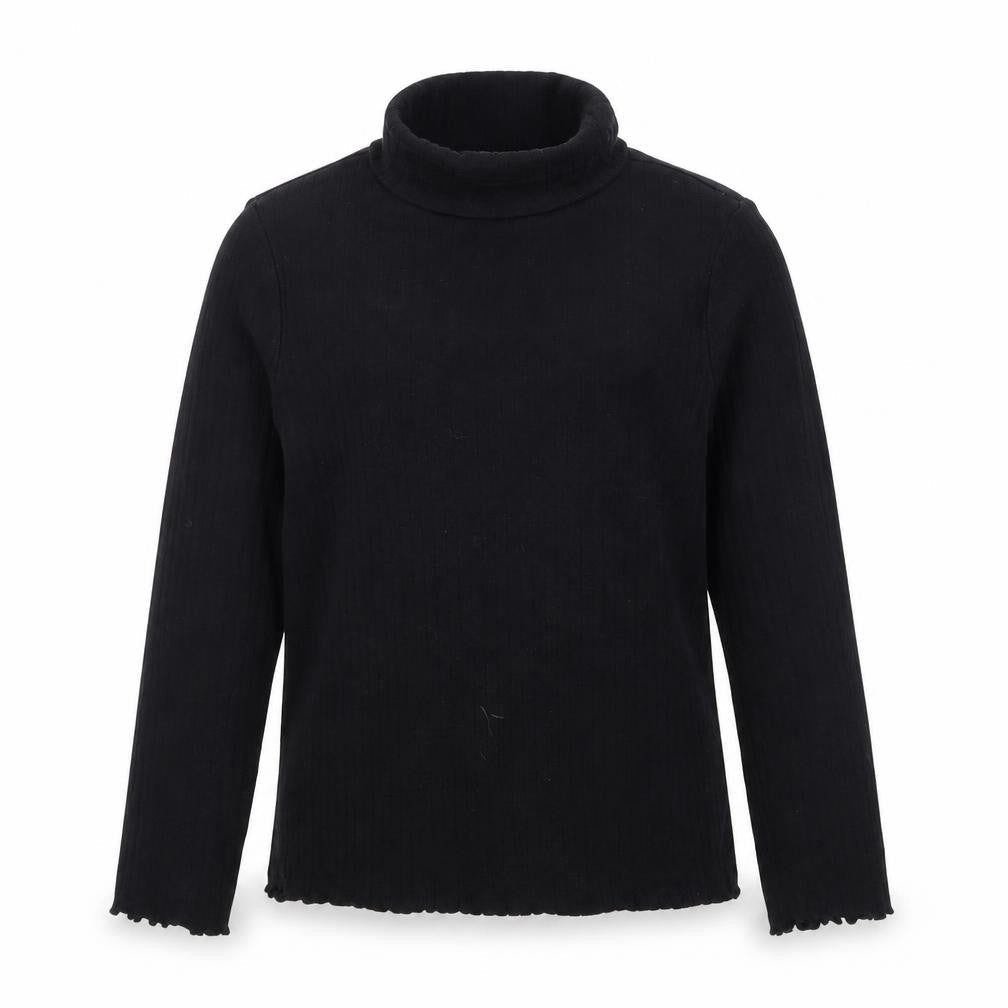 Marks & Spencer Girls Black Roll Neck Cotton Pullover Jumper Size 11-12 Years Pullover