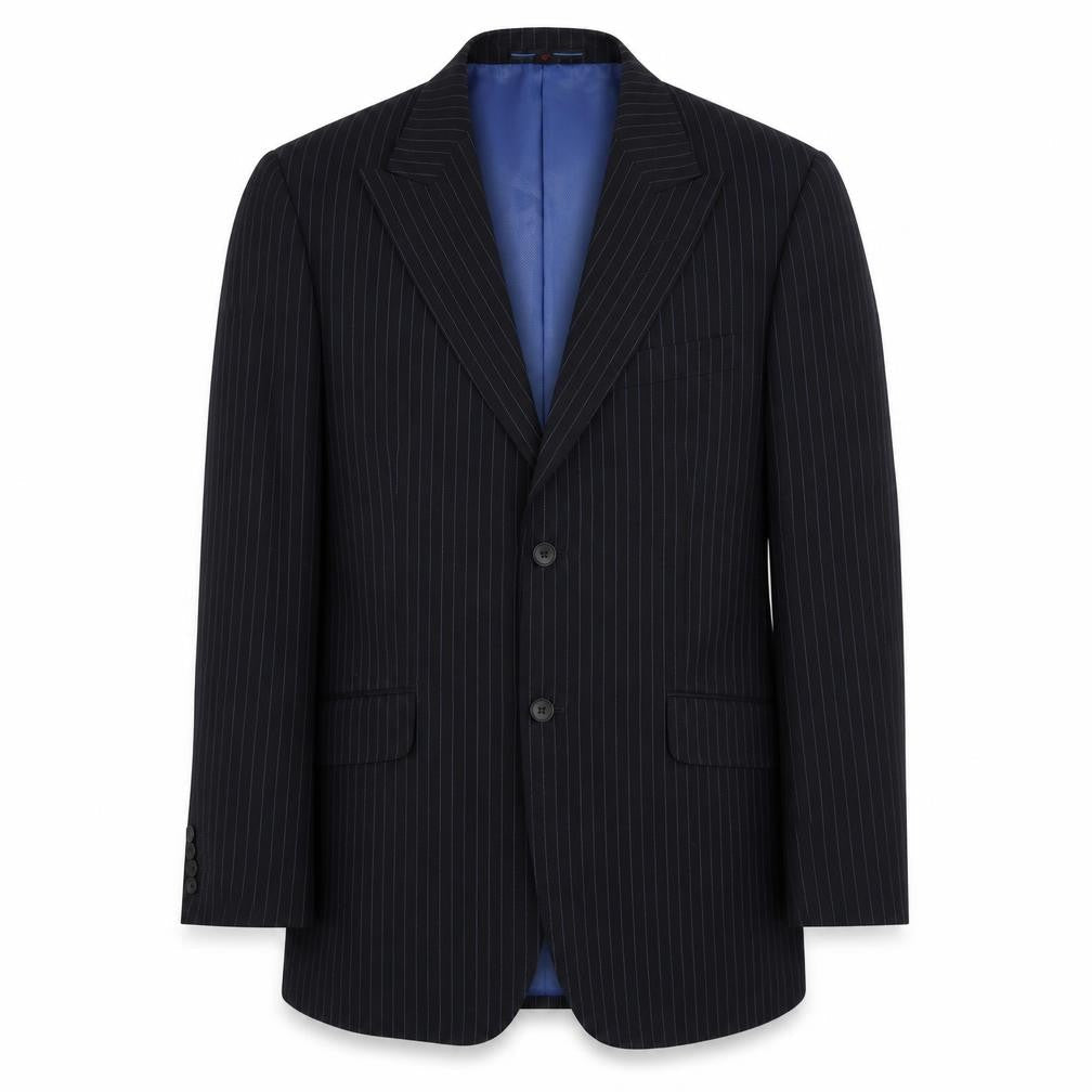 Countered Mens Black Striped Polyester Jacket Suit Jacket Size 40