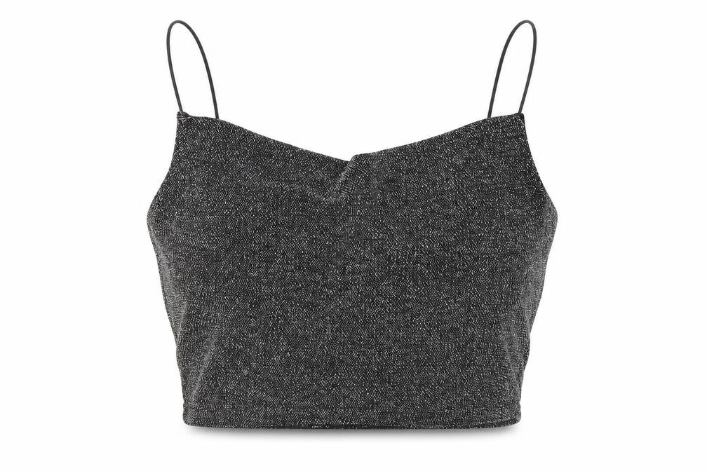 H&M Womens Silver Polyamide Cropped Tank Size S Round Neck