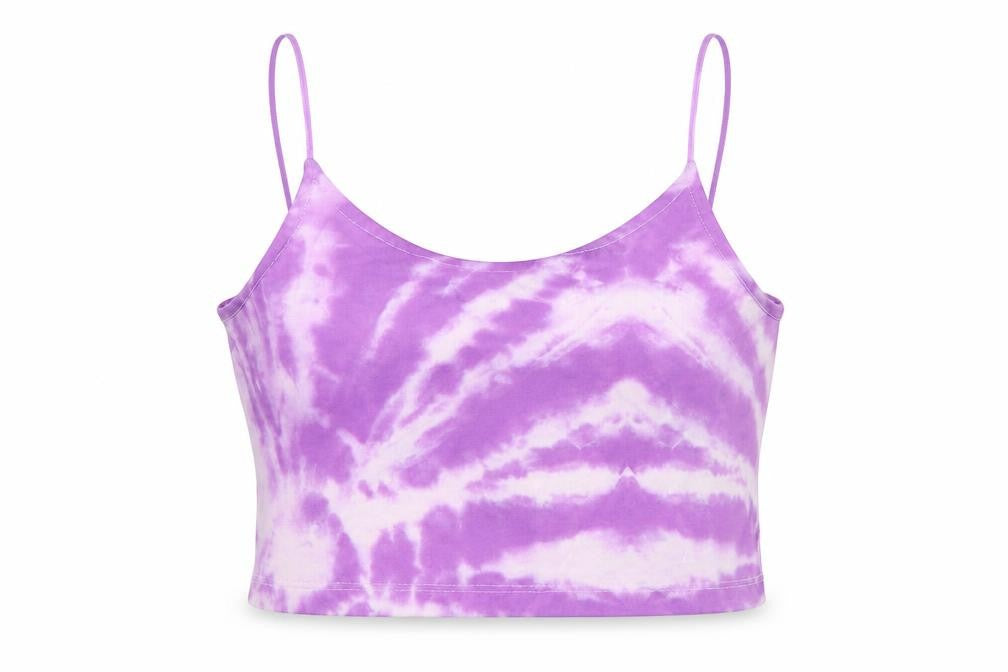 STR Womens Purple Polyester Cropped Tank Size M Square Neck